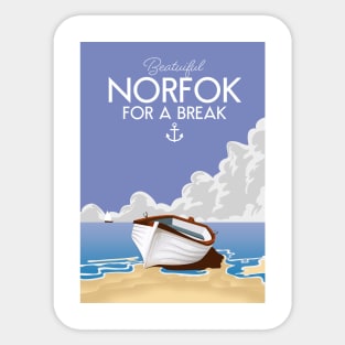 Beautiful Norfolk seaside travel poster. Sticker